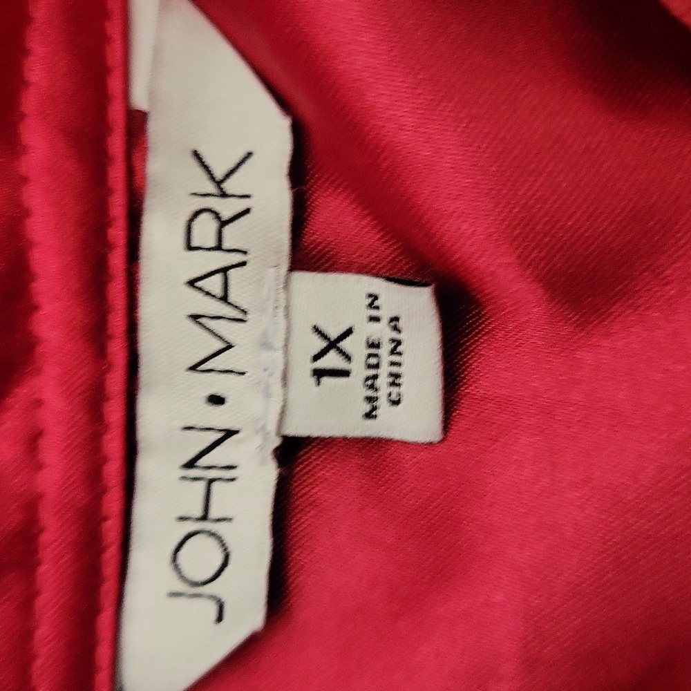 John Mark Scarlet Velvet Button Down Blouse - Picture 4 of 8